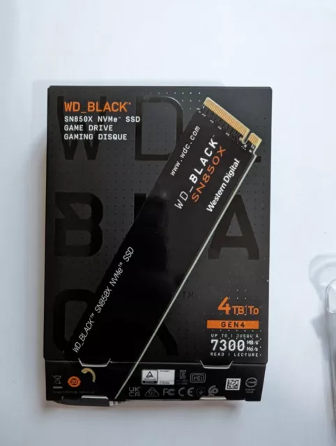 WD_BLACK SN850X 4TB M.2 2280 Game Drive PCIe Gen4 NVMe Up To 7300 Mb