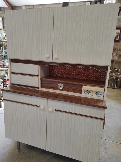Buffet De Cuisine Miniature Vintage – Formica – 54 Cm – Jouet Ancien Poupée