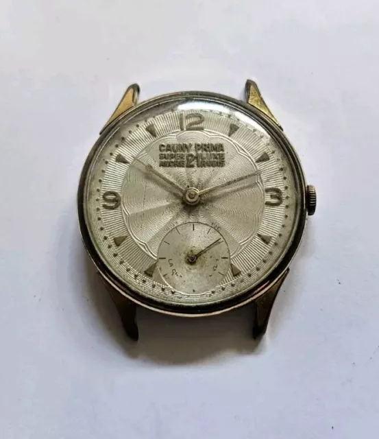 Vintage Watch Cauny Prima Unitas 498 Super 21 Rubis For Repair