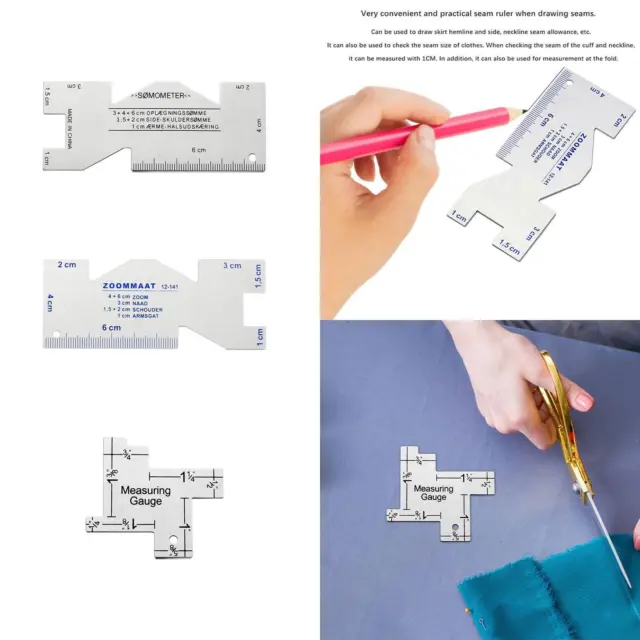 Sewing Patchwork Ruler Mini Measuring Seam Gauge for Quilting Cutting Sewing