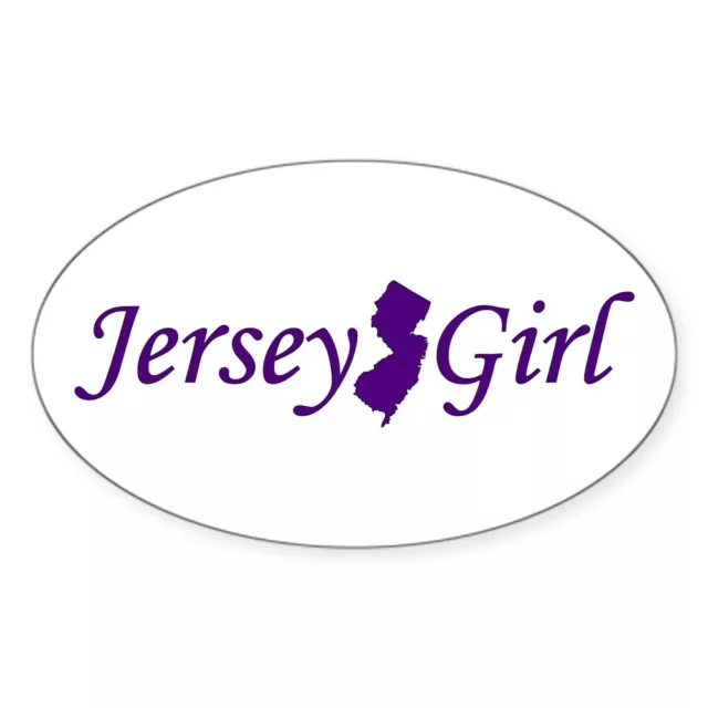 CafePress Jersey Girl Oval Bumper Sticker, Euro Oval Car Decal (459284831)