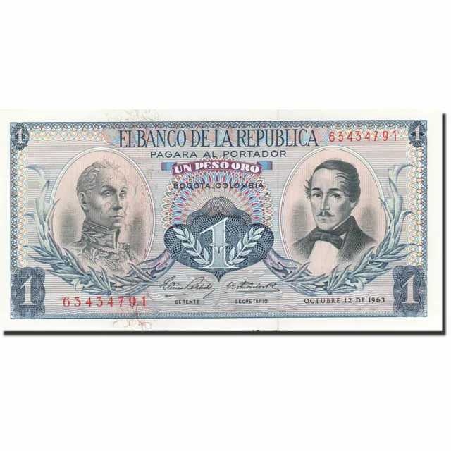 [#267171] Banknote, Colombia, 1 Peso Oro, 1959-1960, 1963-10-12, KM:404b, UNC