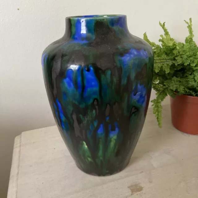 Minton Hollins & Co Astra Ware Pottery Vase 1920s Blue Green Art Deco Stoke