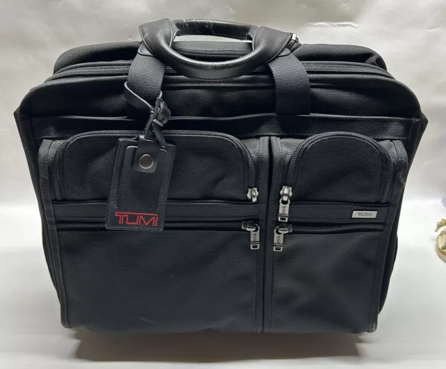 TUMI Alpha Deluxe Wheel Rolling Expandable Laptop Briefcase Carry On Bag 26003d4
