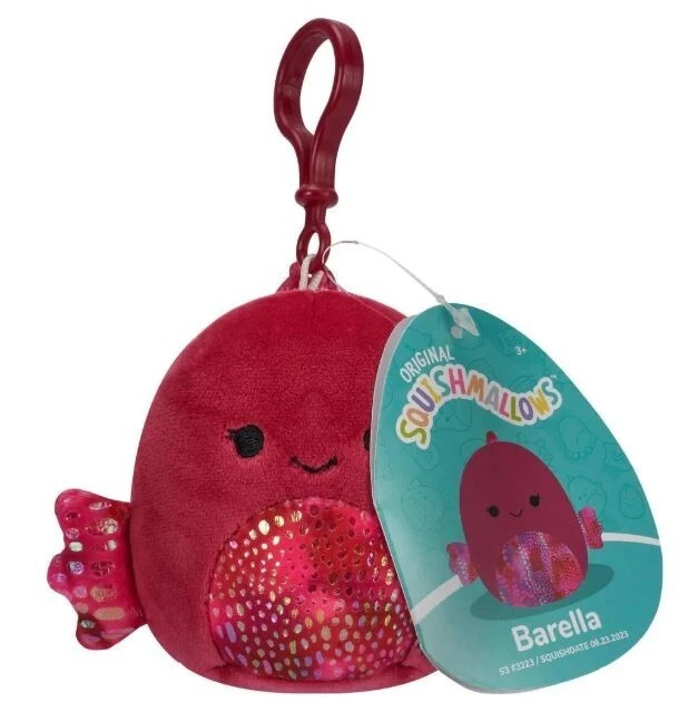 SQUISHMALLOWS 3.5 INCH Clip-on Plush Barella the Raspberry Betta Fish ...