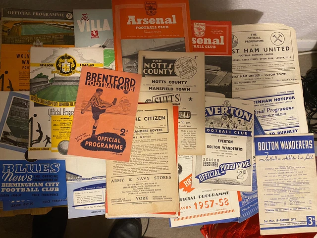 Bundle of 1940s/50s Football Programmes English Football Leagues, FA Cup