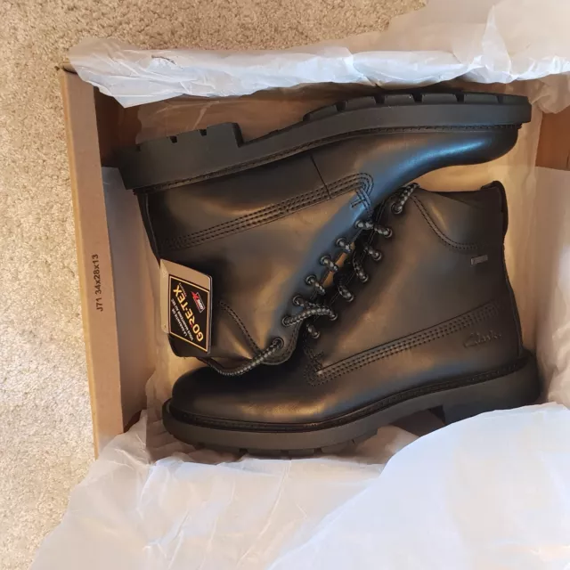 CLARKS MENS BLACK Leather MIDFORD Alp Gore Tex Miller Rain Hiking