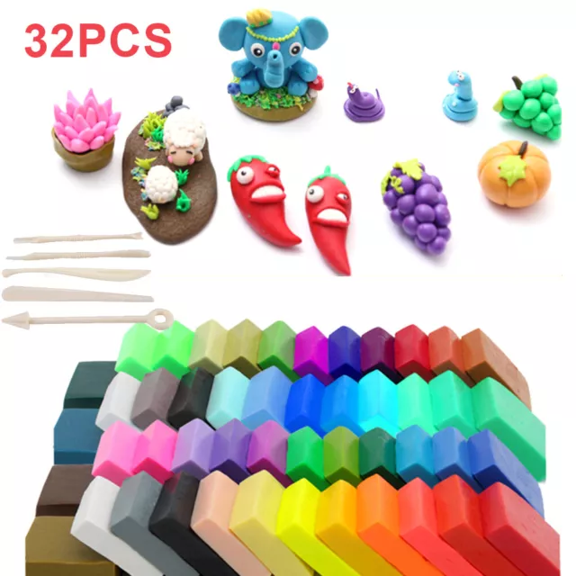 32 Mixed Color FIMO SOFT Bake POLYMER MODELLING MOULDING OVEN BAKE CLAYS DIY Toy