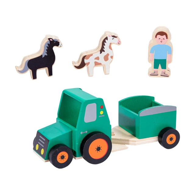 1 En bois Camion À Benne Jouet Ferme Camion Jouet En bois Remorque
