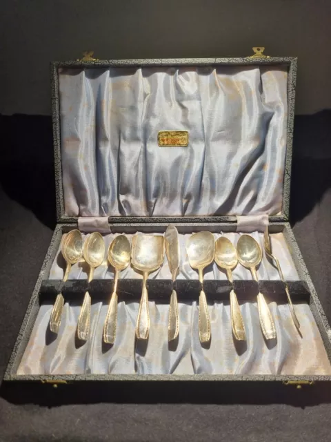 Vintage Arthur Price & Co. Silver Spoon Set With Case – England – Epns