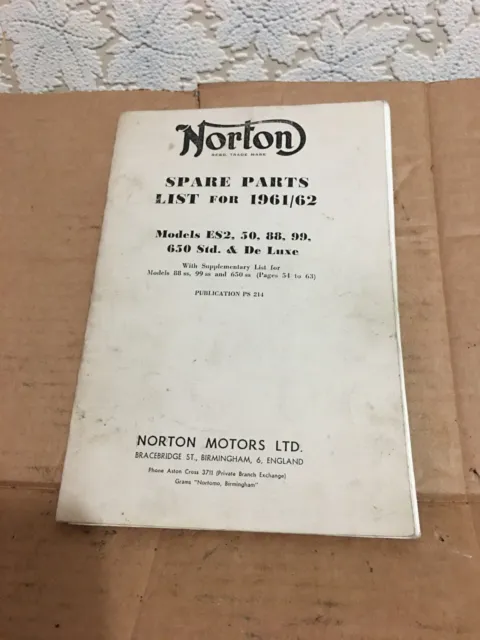 Norton 16H Big 4 Es2 Model 18 Maintenance Manual