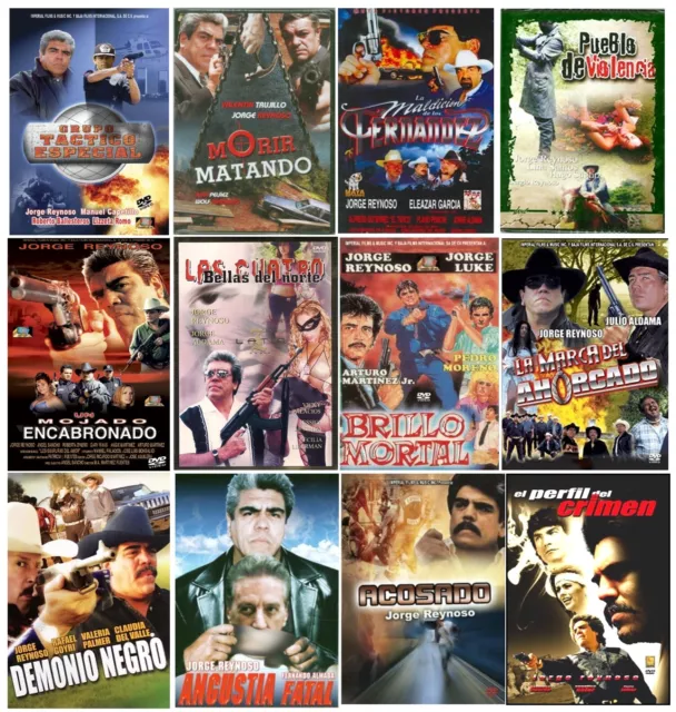12 Different Spanish DVD's featuring JORGE REYNOSO * New and Sealed Peliculas