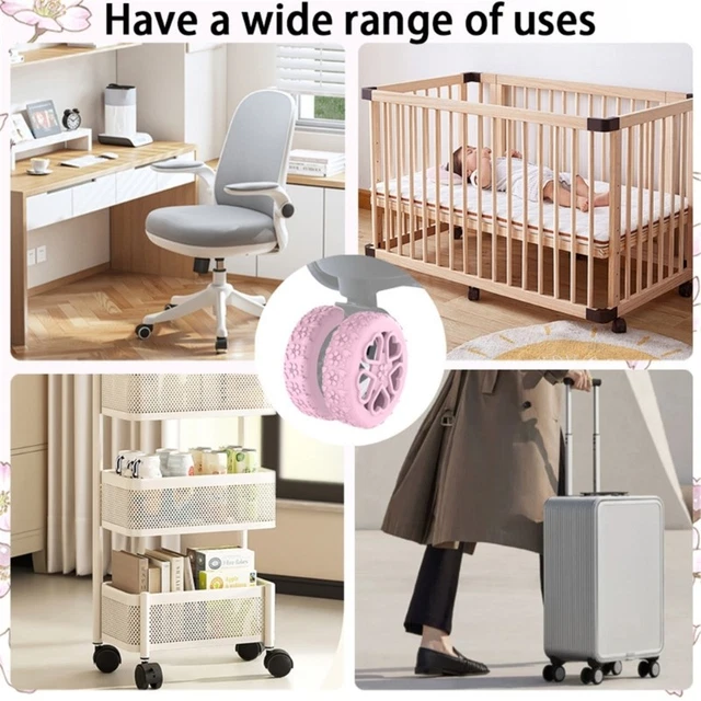 FLOWER SILICONE WHEEL Covers 8Pcs for Suitcases Luggage Wheel ...