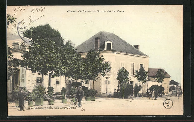 CPA Cosne, Place de la Gare 1905