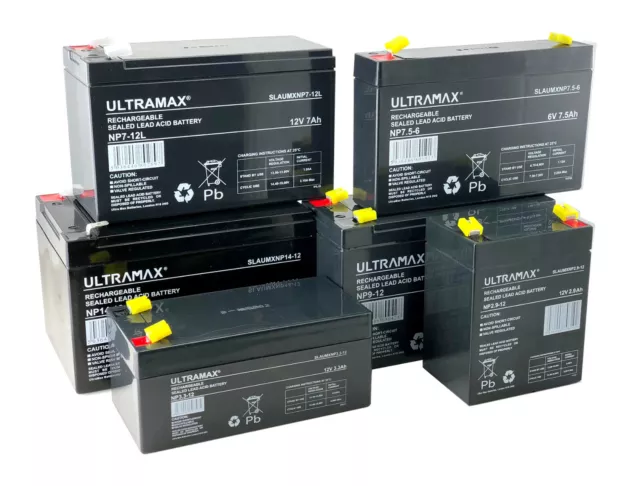 Ultramax 12V / 6V 1Ah to 130Ah APC RBC Replacement UPS Batteries