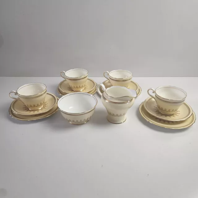 AYNSLEY Bone China Tea Set Yellow & Gold Vintage England Rare Pattern B5262/7 2