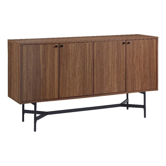 Henn&Hart 58" Walnut MDF/Metal Buffet Table