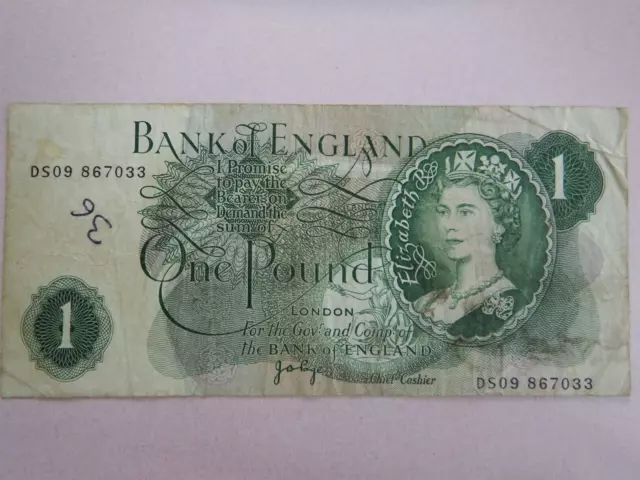 Old one pound bank note