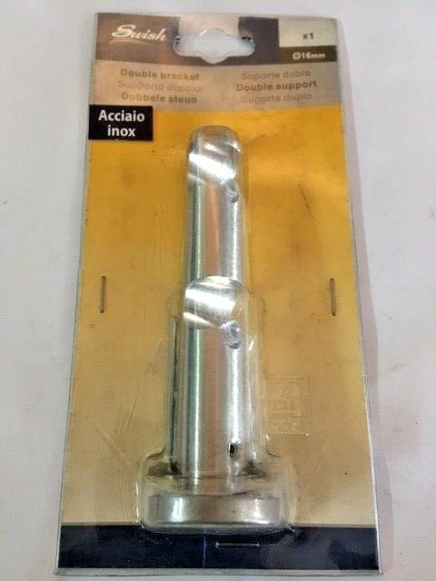 Swish Soporte Doppio Capas Cortinas Luz Acero Inoxidable Palos Ø 16MM Cortinas
