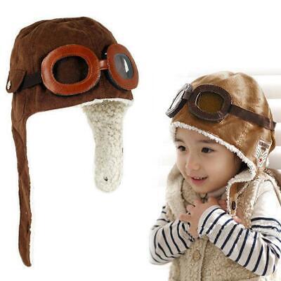 Criança Bebê Criança Pilot Óculos Aviador Lã Boné chapéu quente Presente Divertido Novidade