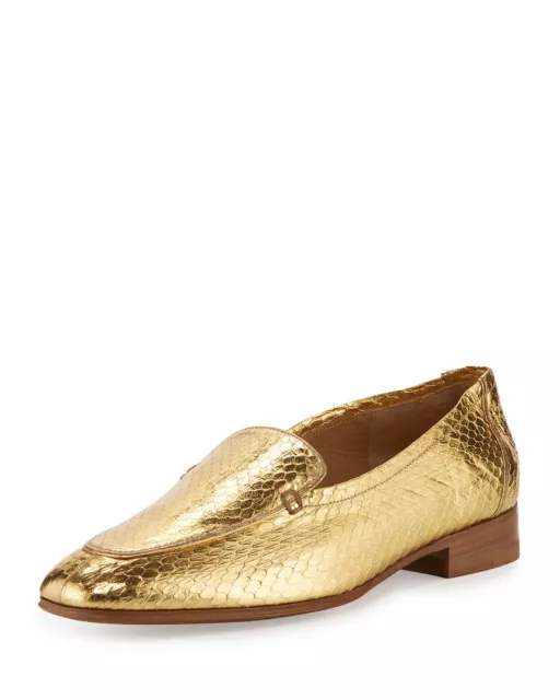 THE ROW Adam Watersnake Loafer Shoes, Gold Size 38.5 MSRP: $990.00