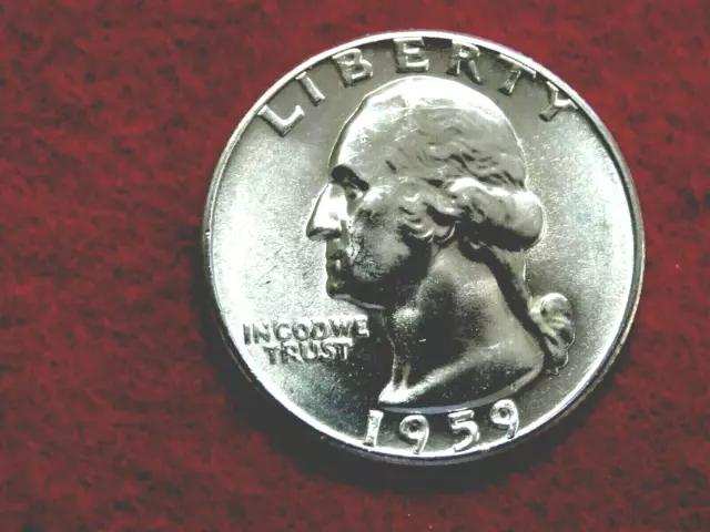 1959  25C Washington Unc 90% Silver Quarter Item #38R