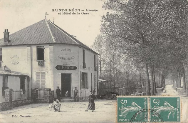 Cpa 77 Saint Simeon Avenue Et Hotel De La Gare