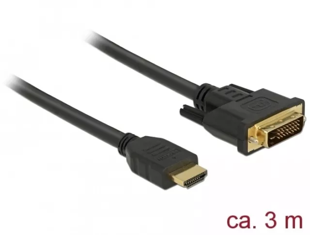 10x Cavo DELLOCK HDMI > DVI 24+1 bidirezionale 3,00m nero