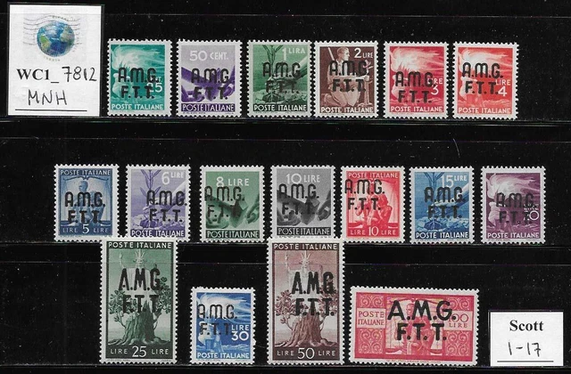 WC1_7812. TRIESTE FTT. 1947 DEMOCRATICA set. Scott 1-17. MNH