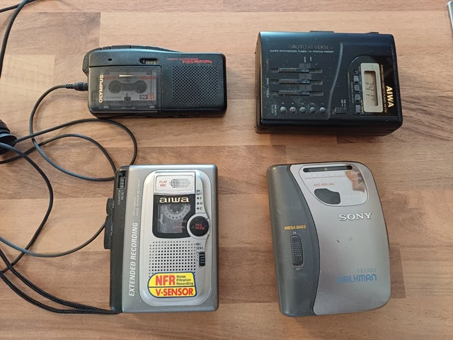Walkman Aiwa HS P1, Mini Lecteur Cassette, Argenté, Vintage, état Occasion