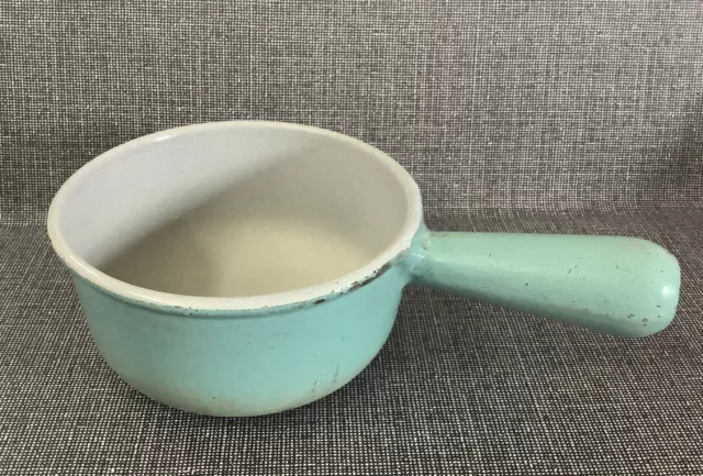 #14 Paris Blue Saucepan Enamel Cast Iron COUSANCES Le Creuset Style 5.5” Aqua