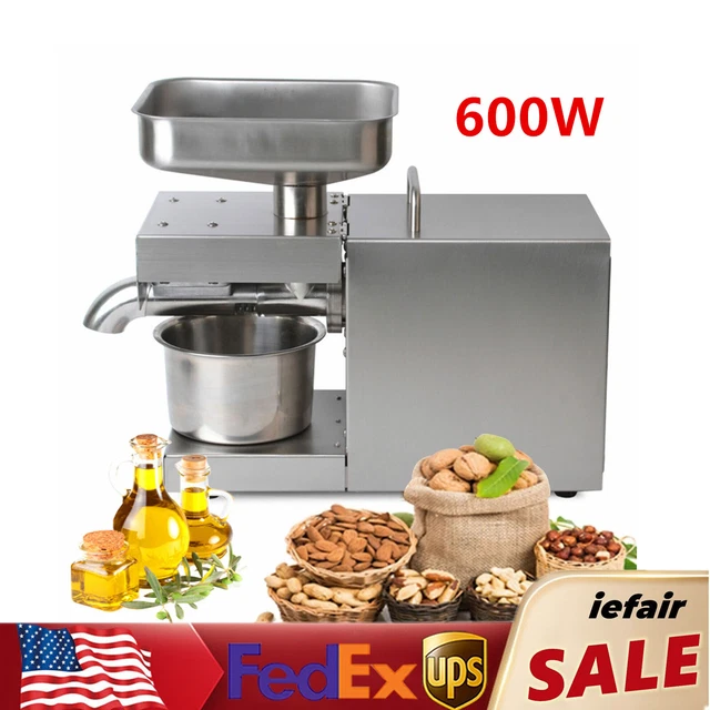 Commercial Electric Oil Press Machine Automatic Cold Hot Oil Extractor 600W