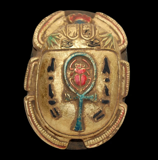 EGYCOM ANTIQUE EGYPTIAN Scarab Agate Pharoh Statue (HY