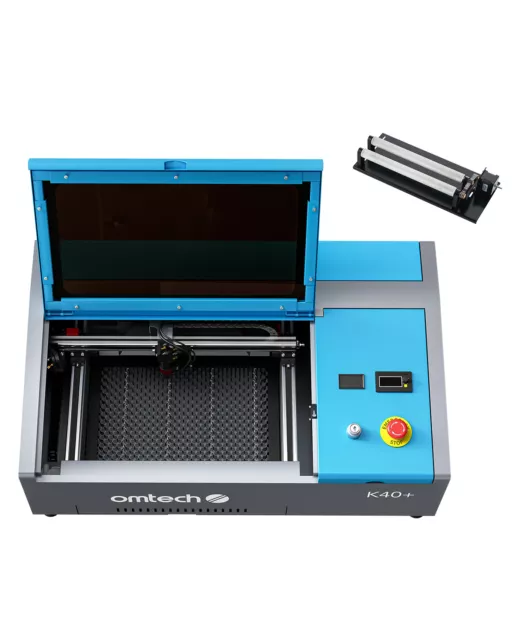 OMTech 40W 8"x12" K40+ CO2 Laser Engraver with Rotary Axis for Wood Glass More