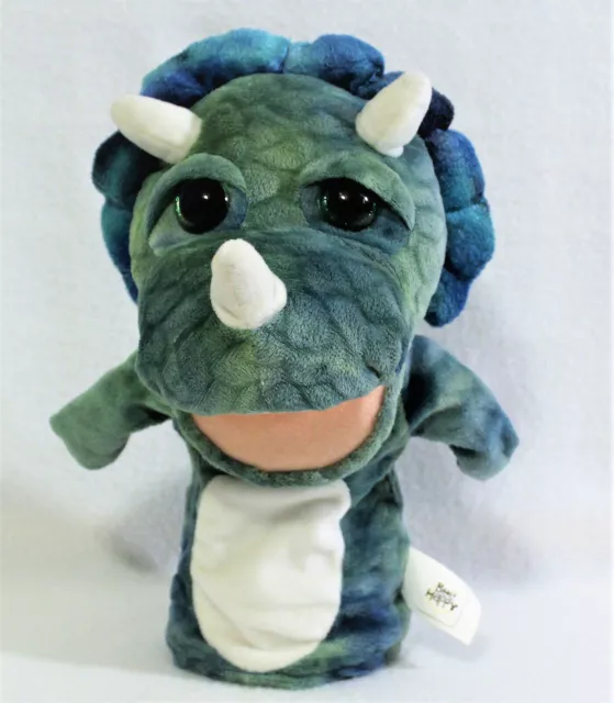 TRICERATOPS DINOSAUR HAND Puppet Plush Kellytoy Stuffed Animal Toy 11 ...