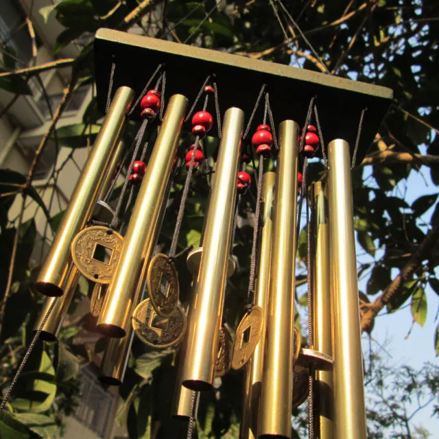 21" Amazing Wind Chimes Tubes Bell Copper Yard Garden Hanging Feng Shui Ornament 3