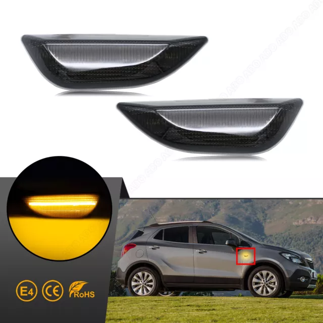 2x Led Seitenblinker Blinker für 2013-2019 Opel Mokka X Chevrolet Trax | Schwarz