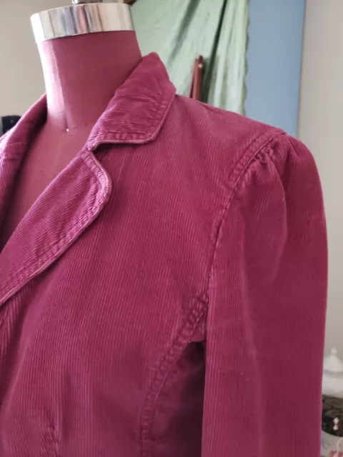 VINTAGE GADZOOKS CORDUROY Blazer Jacket Dusty Purple Floral Lined Size ...