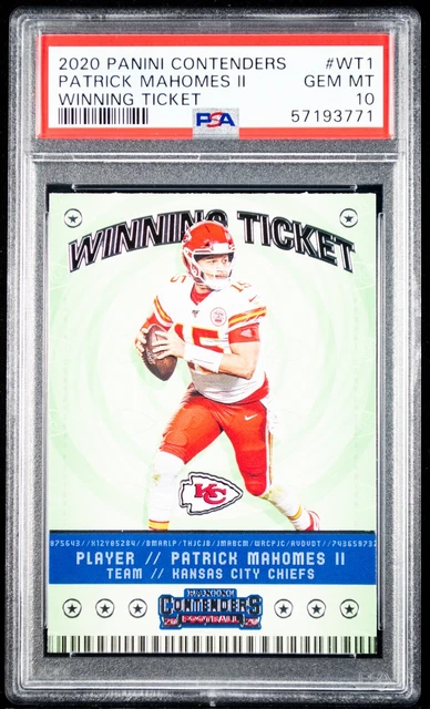 2020 Panini Contenders Patrick Mahomes II #WT1 PSA 10 Winning Ticket KC Chiefs