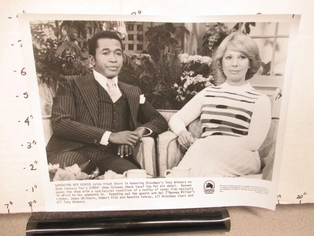 DINAH SHORE TV show promo photo 1970s BEN VEREEN pin stripe suit