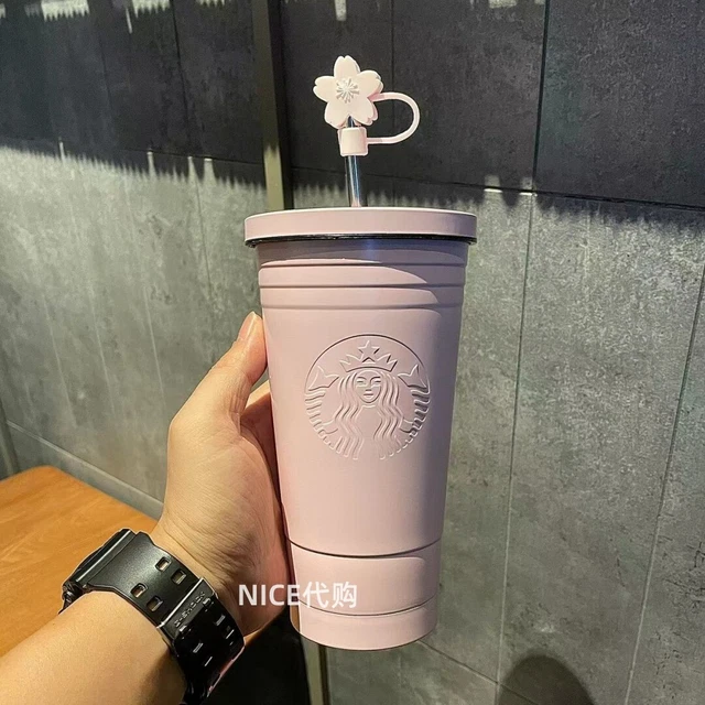 2024 STARBUCKS CUP Pink Cherry Blossom Stainless Steel Sippy Cup 473 Ml