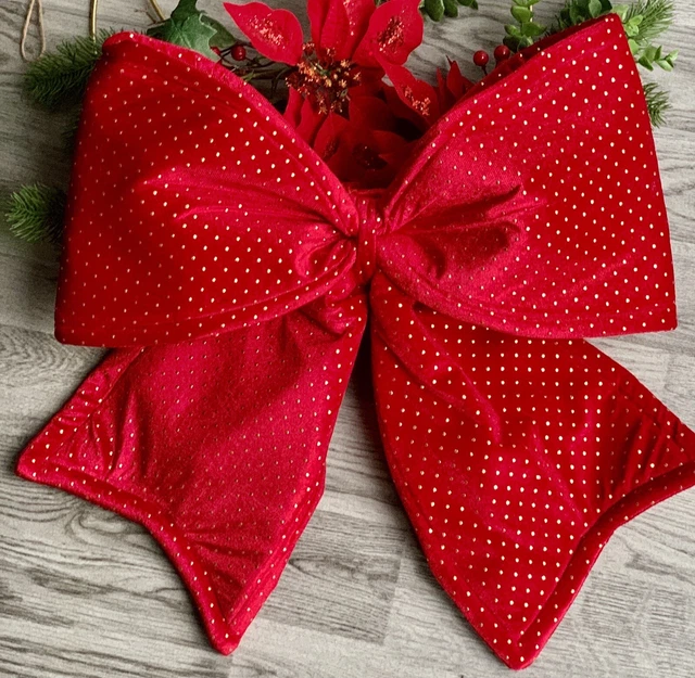 Velvet X Large Bow Tree Topper Christmas Decoration 44cm