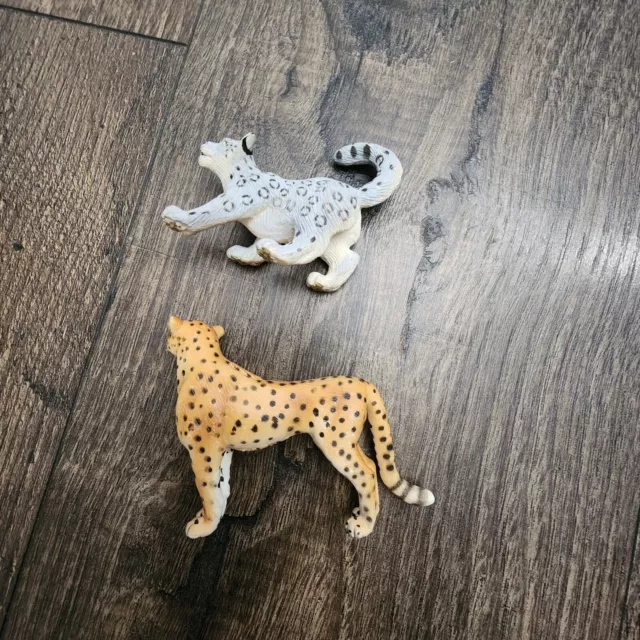 Schleich Cheetah Safari Ltd Grey Leopard Cub Cat Figure Lot 3