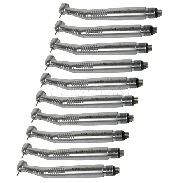 10* SEASKY Dental LED Fiber Optic High Speed Handpiece Big Head 4 Holes TD4 EW6