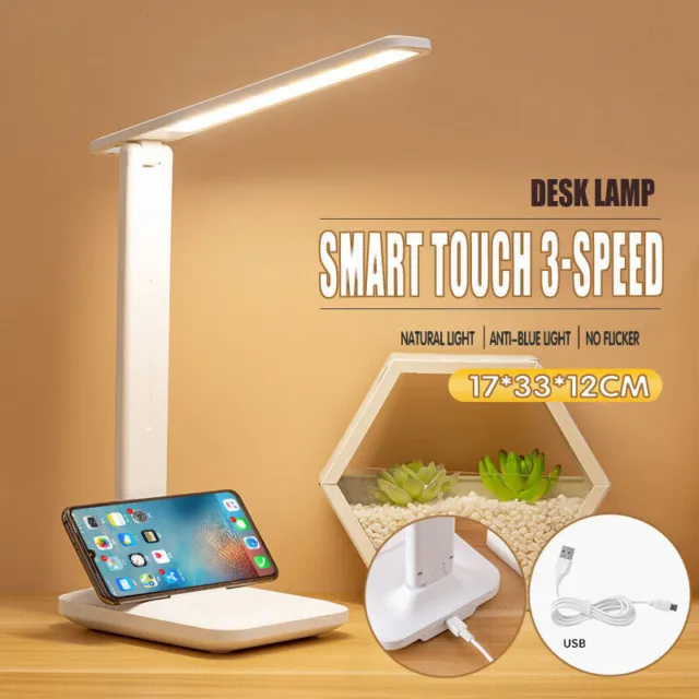 Touch LED Desk Lamp Bedside Study Reading Table Light USB Ports  Dimmable AU