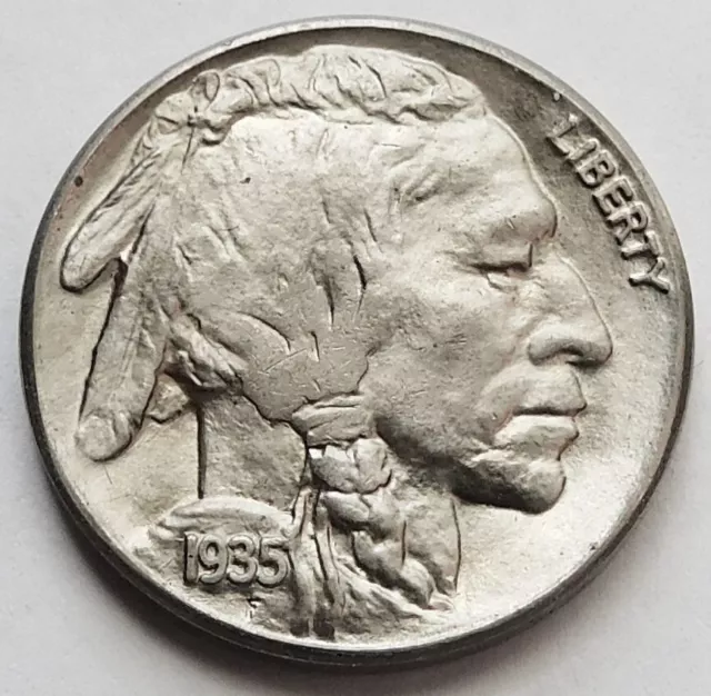 1935-S Buffalo Nickel Ch BU, Higher Grade 5C 5 Cents coin