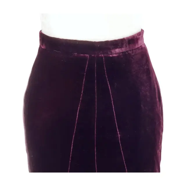 Dolce & Gabbana Purple Velvet Knee Length Mermaid Skirt Size 38 IT / 2 US