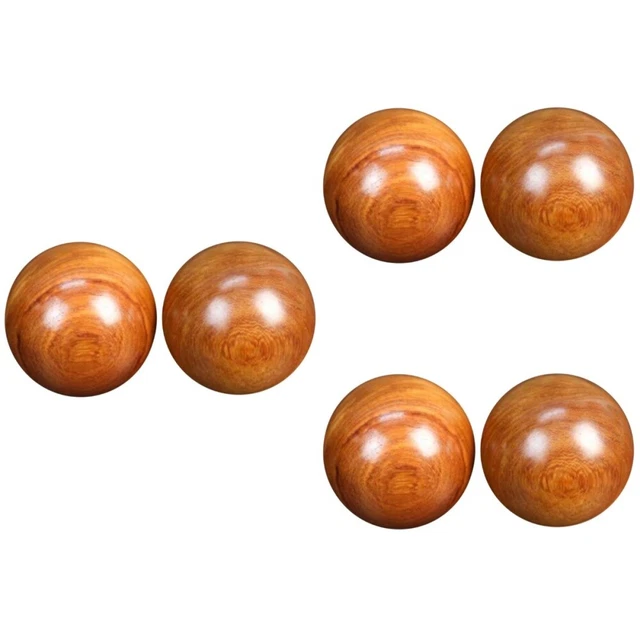 3 pares de muñecas de balonmano de palo de rosa para el cuidado de la salud bola exersice