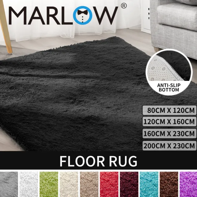 Marlow Floor Rug Rugs Shaggy Fluffy Area Carpet Large Pads Living Room Bedroom