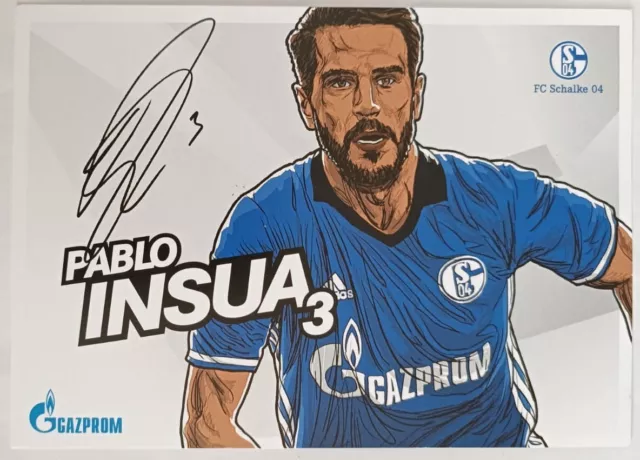 Pablo Insua FC Schalke 04 handsignierte Autogrammkarte Saison 2017/2018 AK S04